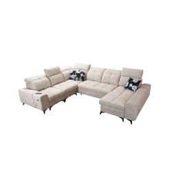 U-shaped corner sofa Ascot VIII with a sleeping function | Velvet fabric, Wave 2 U-shaped corner sofa Ascot VIII with a sleeping function | Velvet fabric, Wave 2