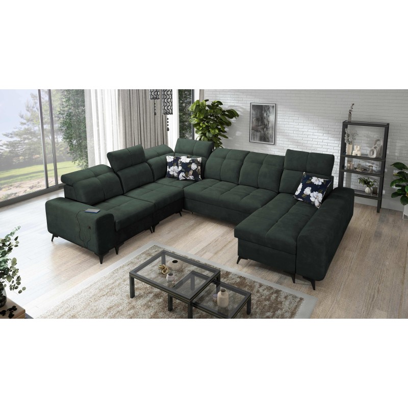 U-shaped Ascot VIII corner sofa with a sleeping function | Velvet fabric, Wave 12 U-shaped Ascot VIII corner sofa with a sleeping function | Velvet fabric, Wave 12