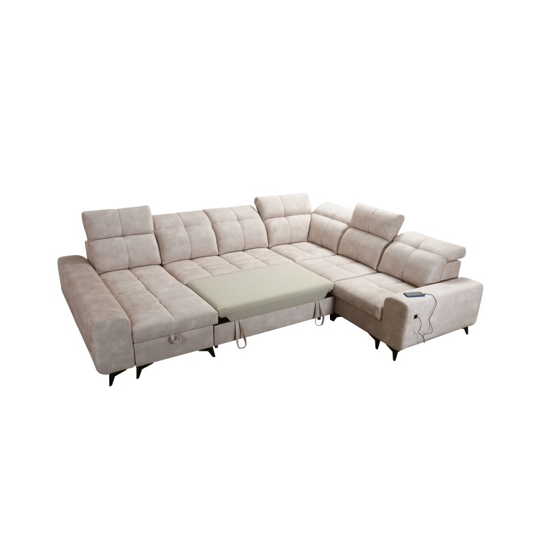 U-shaped corner sofa Ascot VIII with a sleeping function | Velvet fabric, Wave 2 U-shaped corner sofa Ascot VIII with a sleeping function | Velvet fabric, Wave 2