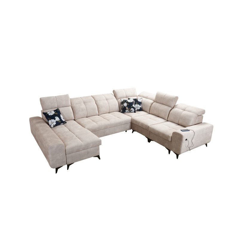 U-shaped corner sofa Ascot VIII with a sleeping function | Velvet fabric, Wave 2 U-shaped corner sofa Ascot VIII with a sleeping function | Velvet fabric, Wave 2