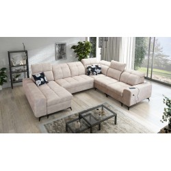 U-shaped corner sofa Ascot VIII with a sleeping function | Velvet fabric, Wave 2 U-shaped corner sofa Ascot VIII with a sleeping function | Velvet fabric, Wave 2