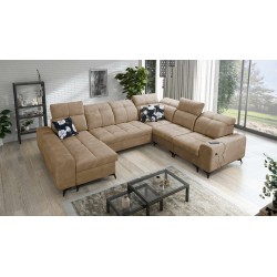 U-shaped corner sofa Ascot VIII with a sleeping function | Velvet fabric, Wave 4 U-shaped corner sofa Ascot VIII with a sleeping function | Velvet fabric, Wave 4