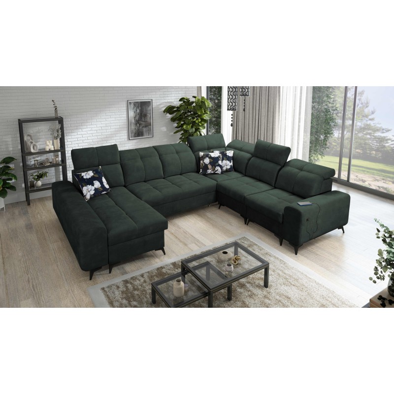 U-shaped Ascot VIII corner sofa with a sleeping function | Velvet fabric, Wave 12 U-shaped Ascot VIII corner sofa with a sleeping function | Velvet fabric, Wave 12
