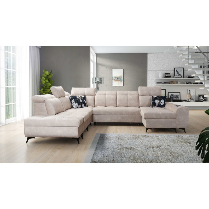 Functional U-shaped corner sofa Ascot X with Velour fabric, Wave 2 | Furniture store Functional U-shaped corner sofa Ascot X with Velour fabric, Wave 2 | Furniture store