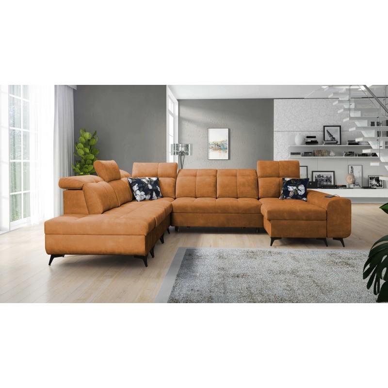 Functional U-shaped corner sofa Ascot X with Velour fabric, Wave 6 | Furniture store Functional U-shaped corner sofa Ascot X with Velour fabric, Wave 6 | Furniture store