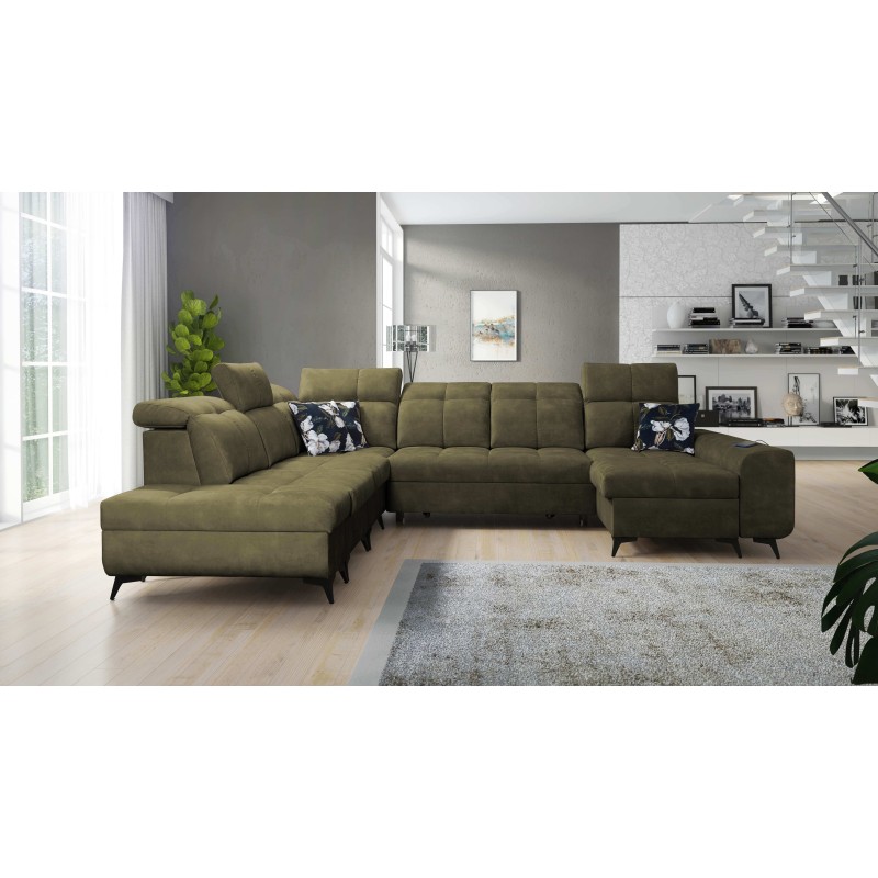 Functional U-shaped corner sofa Ascot X with Velvet fabric, Wave 11 | Furniture store Functional U-shaped corner sofa Ascot X with Velvet fabric, Wave 11 | Furniture store