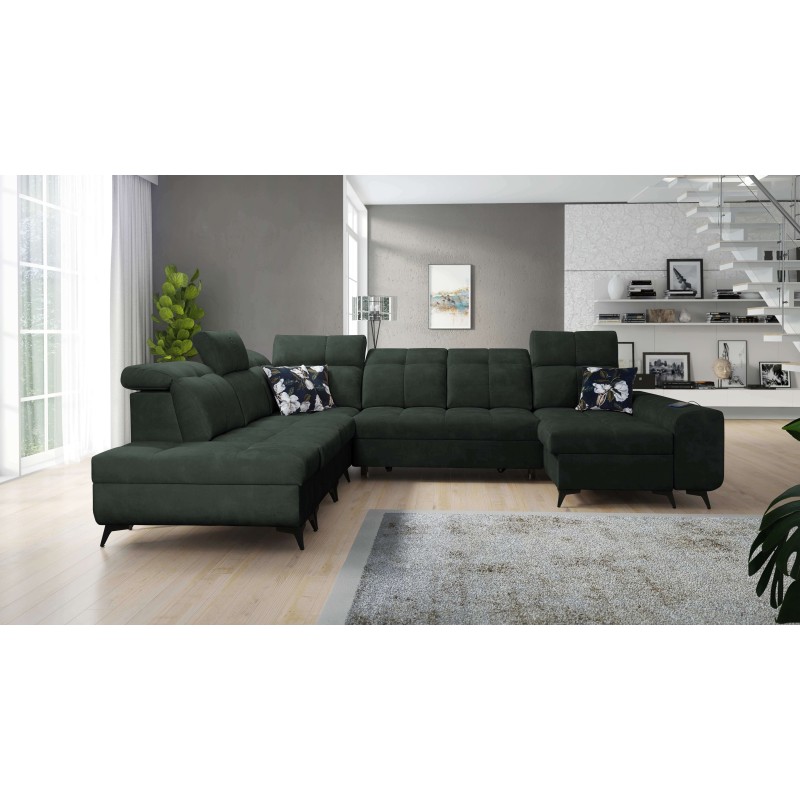 Functional U-shaped Ascot X corner sofa with Wave 12 velour fabric | Furniture store Functional U-shaped Ascot X corner sofa with Wave 12 velour fabric | Furniture store