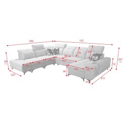 Functional U-shaped corner sofa Ascot X with Velvet fabric, Wave 15 | Furniture store Functional U-shaped corner sofa Ascot X with Velvet fabric, Wave 15 | Furniture store