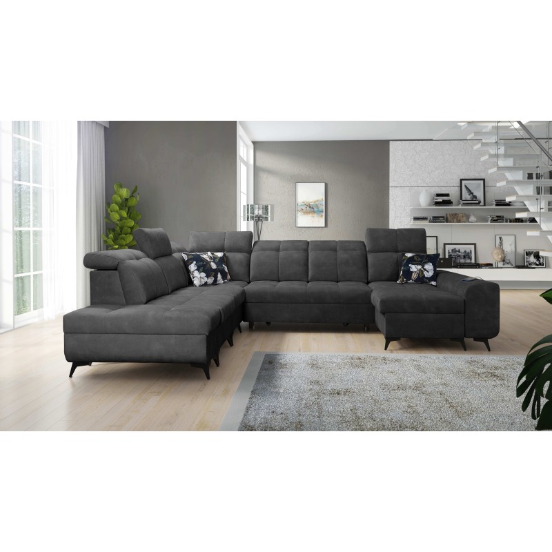 Functional U-shaped corner sofa Ascot X with Velvet fabric, Wave 16 | Furniture Store Functional U-shaped corner sofa Ascot X with Velvet fabric, Wave 16 | Furniture Store