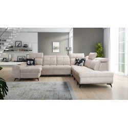 Functional U-shaped corner sofa Ascot X with Velour fabric, Wave 2 | Furniture store