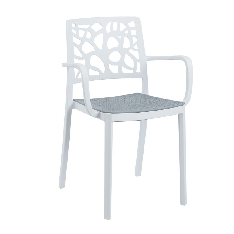 Chair (white with a gray seat) Chair (white with a gray seat)