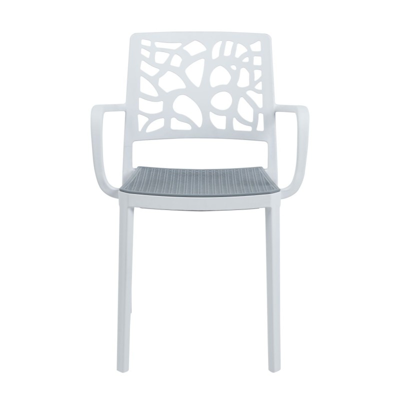 Chair (white with a gray seat) Chair (white with a gray seat)