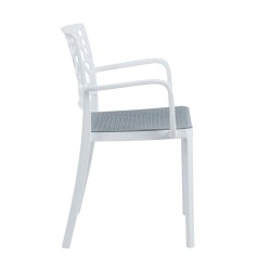 Chair (white with a gray seat) Chair (white with a gray seat)