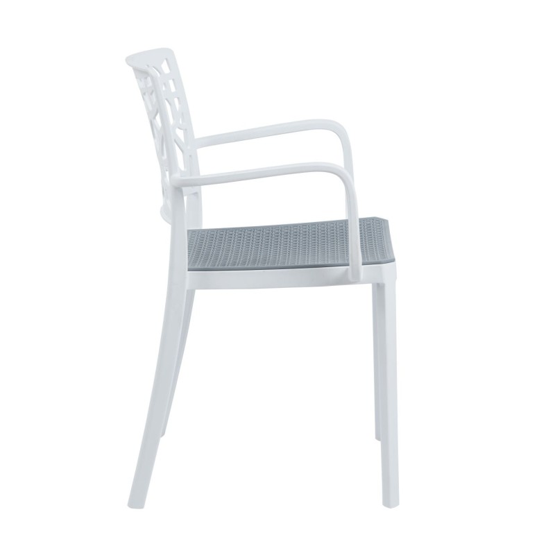 Chair (white with a gray seat) Chair (white with a gray seat)