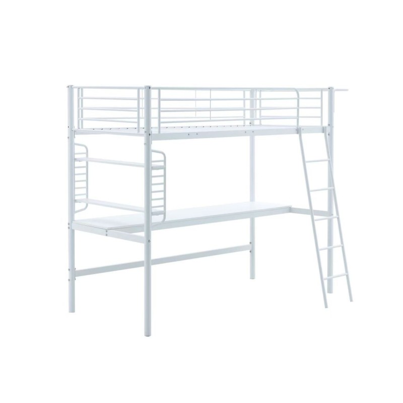Hochbett mit Schreibtisch 90x200 (weiß) Hochbett mit Schreibtisch 90x200 (weiß)