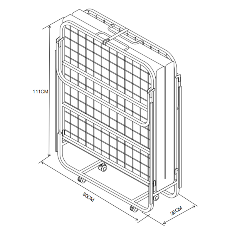 Folding bed with a 78x190 mattress Folding bed with a 78x190 mattress