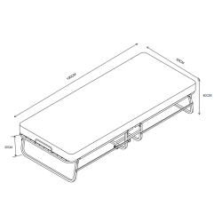 Folding bed with a 78x190 mattress Folding bed with a 78x190 mattress