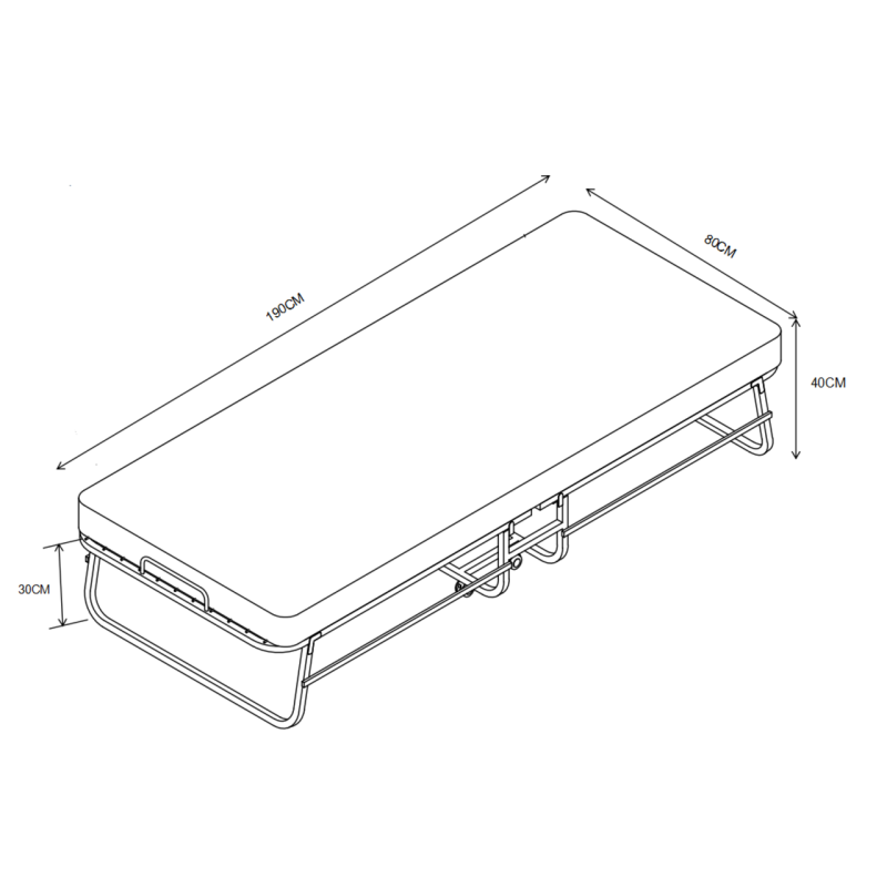 Folding bed with a 78x190 mattress Folding bed with a 78x190 mattress