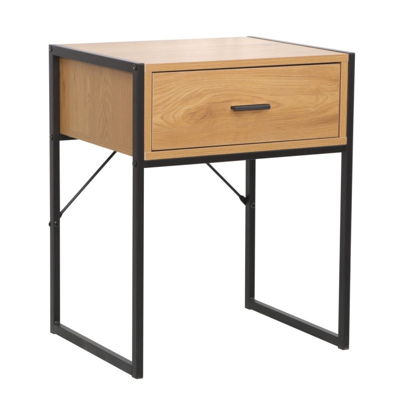Nightstand (natural oak/black frame) Nightstand (natural oak/black frame)