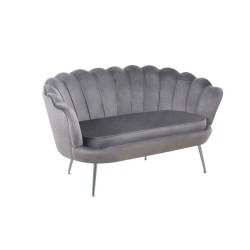 Samtsofa (grau) /silberne Beine/ Samtsofa (grau) /silberne Beine/