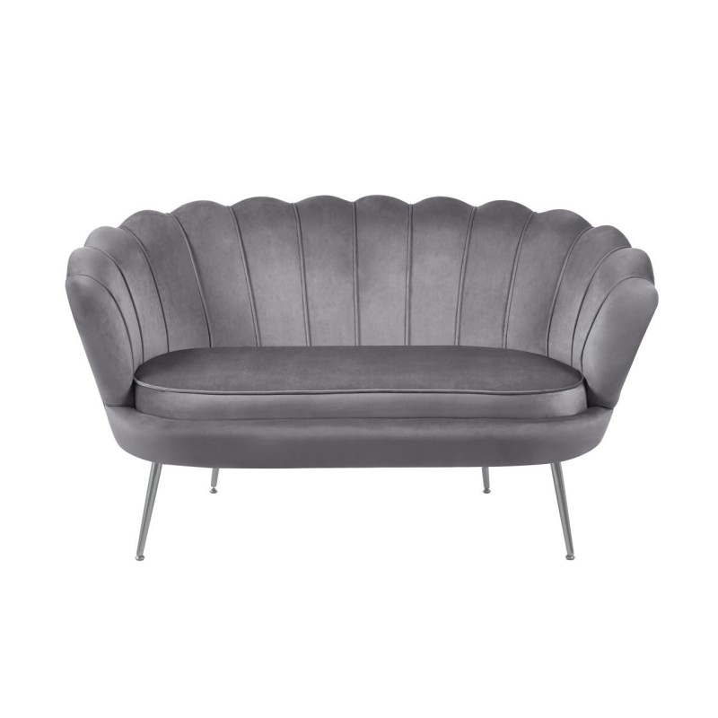 Samtsofa (grau) /silberne Beine/ Samtsofa (grau) /silberne Beine/
