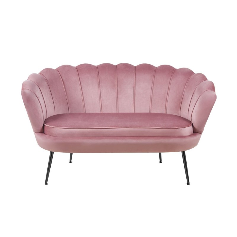 Samtsofa (rosa) /schwarze Beine/ Samtsofa (rosa) /schwarze Beine/
