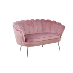 Sofa velvet (różowa) /nogi srebrne)
