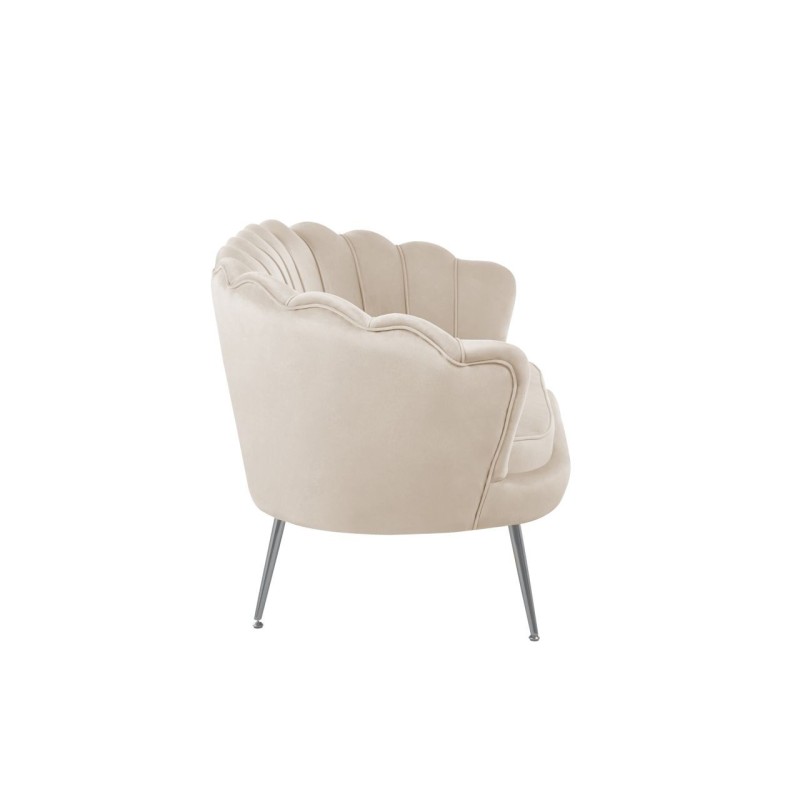 Sofa Samt (beige) /silberne Beine/ Sofa Samt (beige) /silberne Beine/