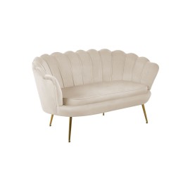 Sofa velvet (beżowa) /nogi złote/