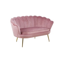 Sofa velvet (różowa) /nogi złote/