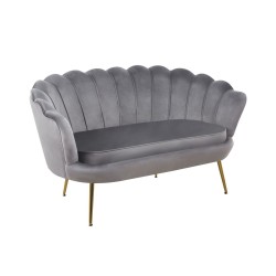 Sofa velvet (szara) /nogi złote/