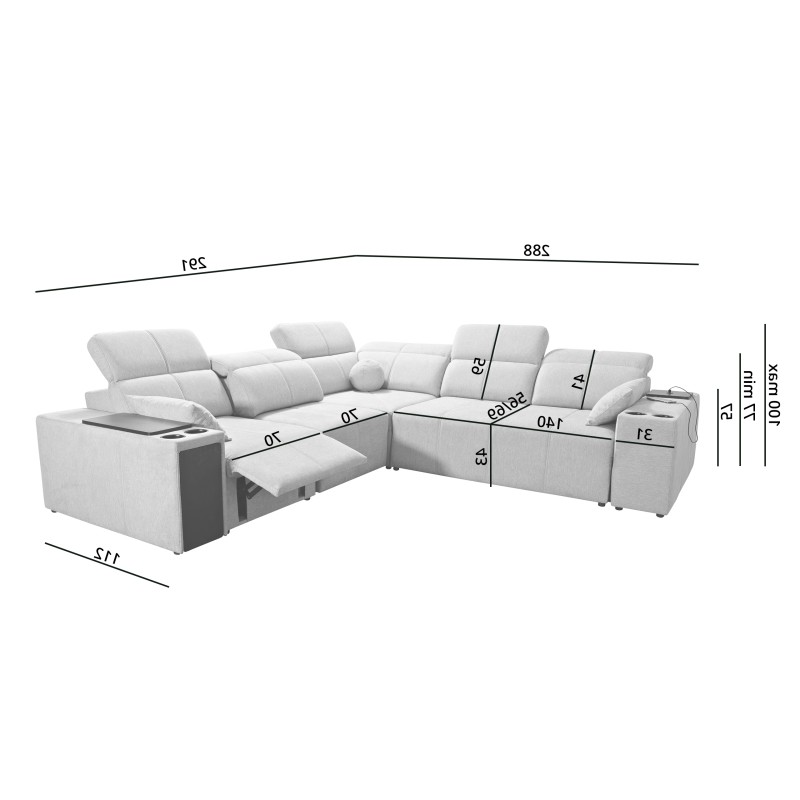 Milano III Mix Corner Sofa with Sleeping Function (Weave, Verita 54) | Your living room full of comfort Milano III Mix Corner Sofa with Sleeping Function (Weave, Verita 54) | Your living room full of comfort