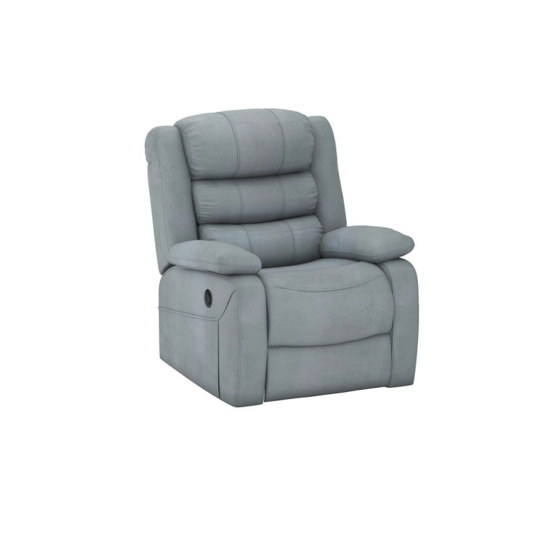 Electric reclining lounge chair, velvet (gray) Electric reclining lounge chair, velvet (gray)