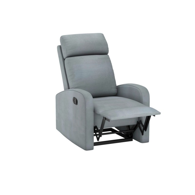 Ausklappbarer Sessel aus Samt (grau) Ausklappbarer Sessel aus Samt (grau)