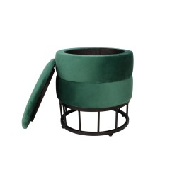Velvet pouf (green)