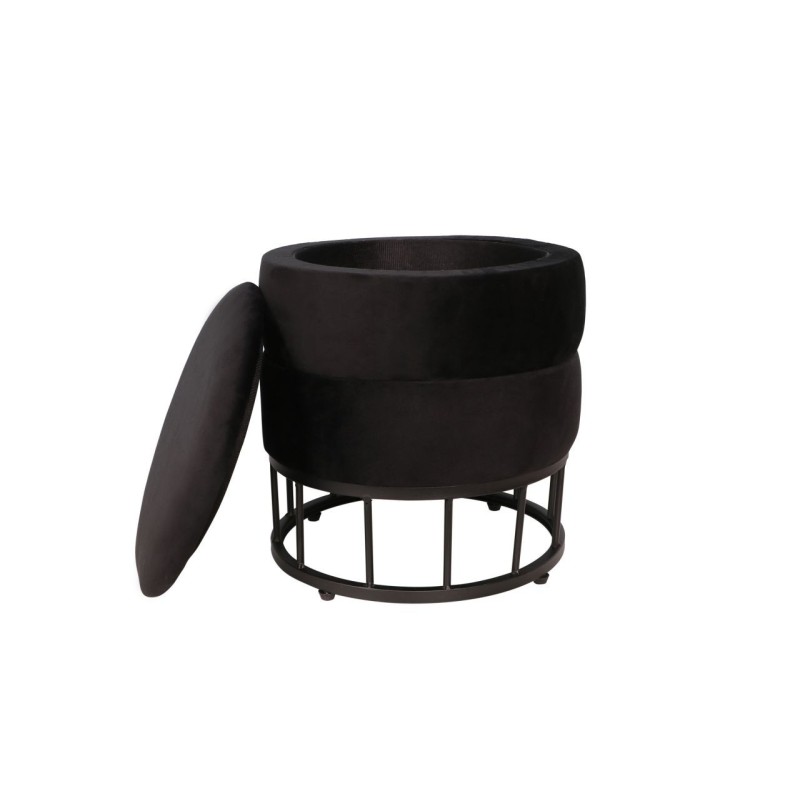Velvet pouf (black) Velvet pouf (black)