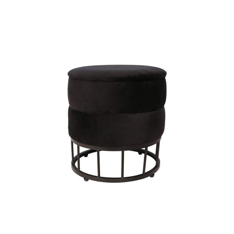 Velvet pouf (black) Velvet pouf (black)