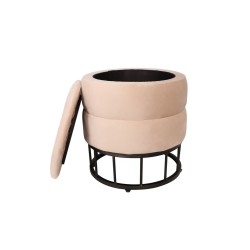 Velvet pouf (beige)