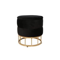 Velvet pouf (black) Velvet pouf (black)