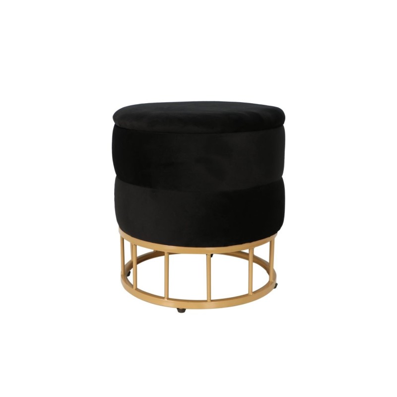 Velvet pouf (black) Velvet pouf (black)