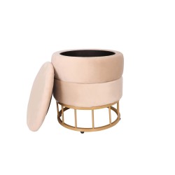 Velvet pouf (beige)