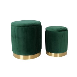 Pufy (zestaw 2 szt.) zielone Pufy (zestaw 2 szt.) zielone