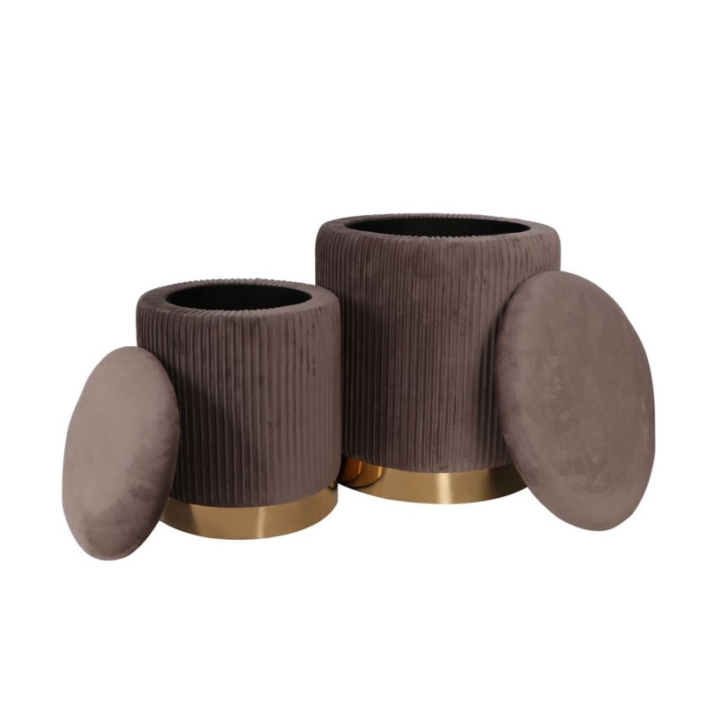 Pufy (zestaw 2 szt.) szare Pufy (zestaw 2 szt.) szare