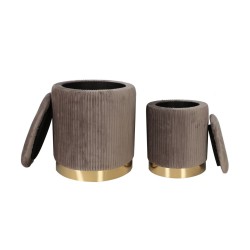 Poufs (Set von 2 Stück) grau Poufs (Set von 2 Stück) grau