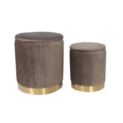 Pufy (zestaw 2 szt.) szare Pufy (zestaw 2 szt.) szare