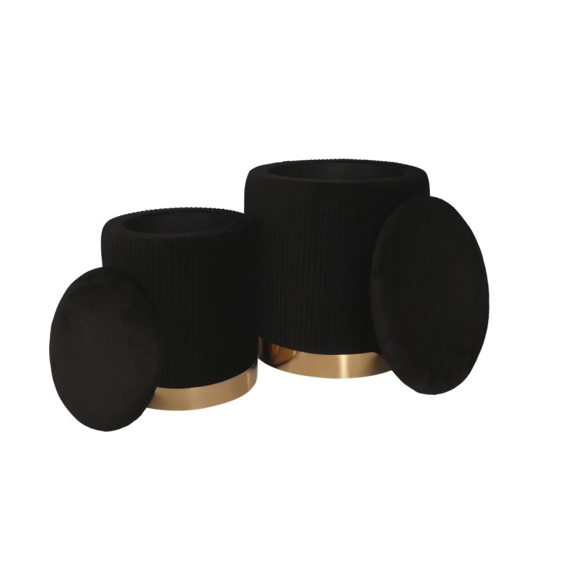 Poufs (set of 2 pieces) black Poufs (set of 2 pieces) black