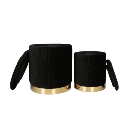 Poufs (set of 2 pieces) black Poufs (set of 2 pieces) black