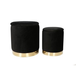 Poufs (set of 2 pieces) black Poufs (set of 2 pieces) black