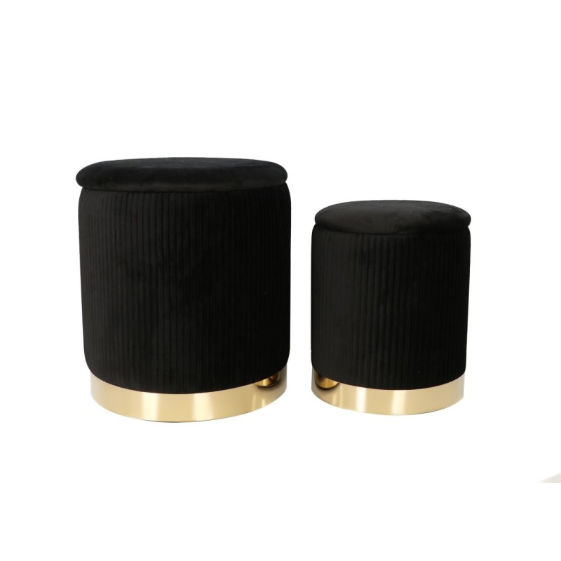 Poufs (set of 2 pieces) black Poufs (set of 2 pieces) black