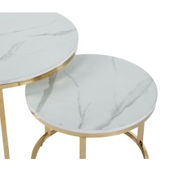 Bench (white marble/gold gloss) 70 + 50 Bench (white marble/gold gloss) 70 + 50